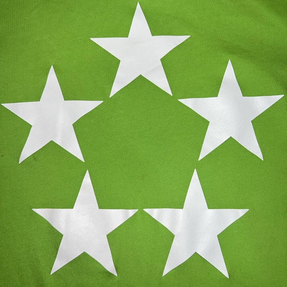 Nike Graphic Star Football Shirt Sz Large Neon Green‎ Dri Fit Big Logo